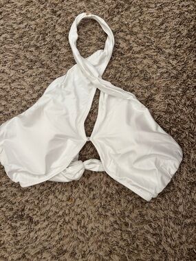 New Victoria's Secret White Twist Halter Bikini Top